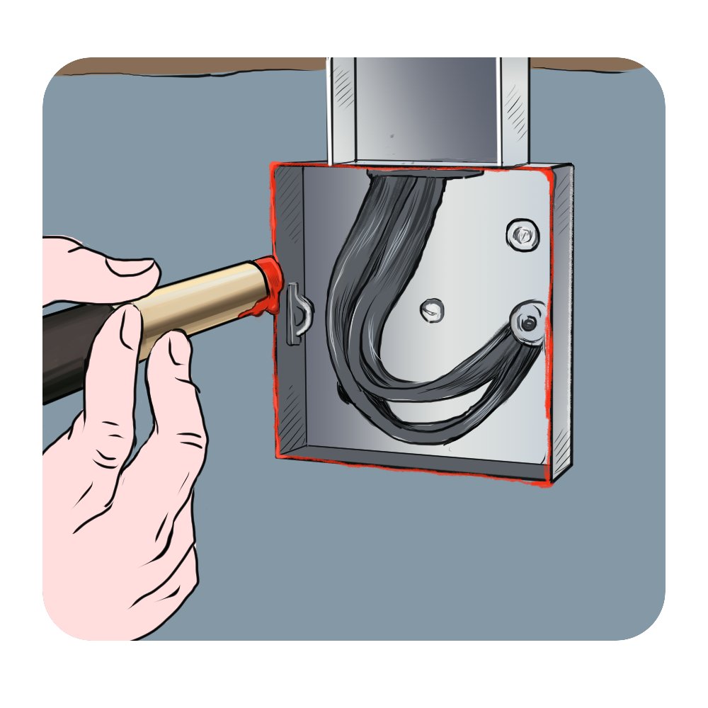 cutting holes for sockets illustration
