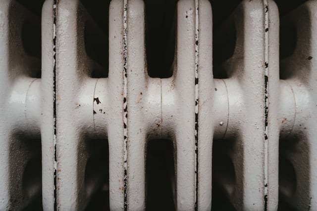 white rusty radiator