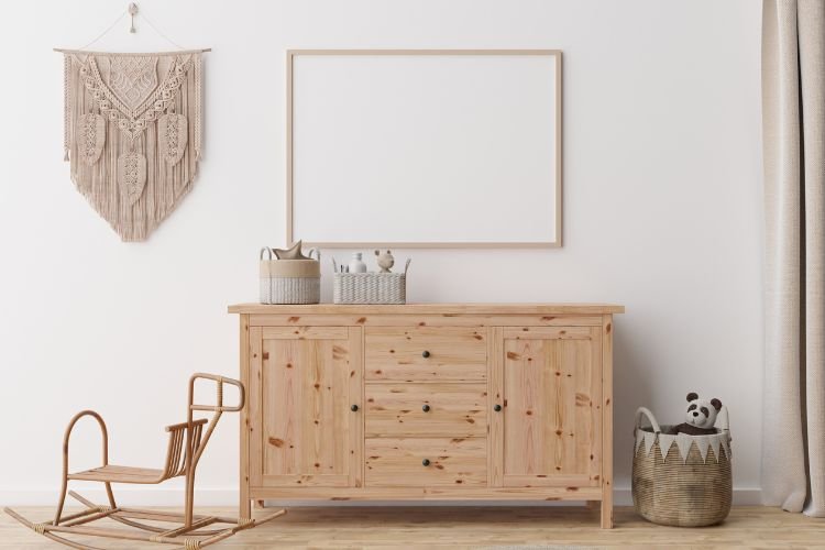 frame above chest of drawers