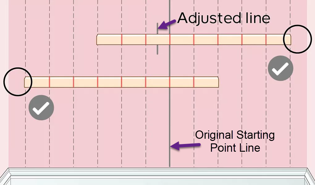 adjusting line before putting tile illustration