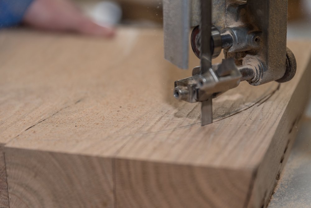 bandsaw cutting thick wood