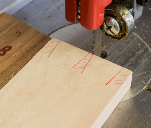 using bandsaw for a detailed cut
