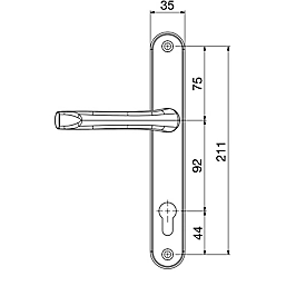 uPVC door handle type B diagram